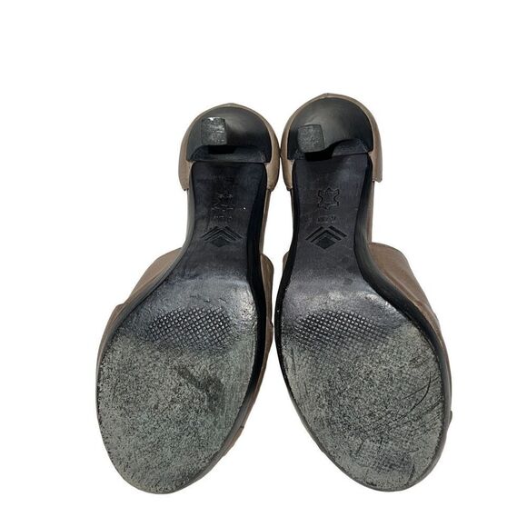 7 For All Mankind Tan Leather Peep Toe D'Orsay Pump Size 6.5 - Picture 5 of 5